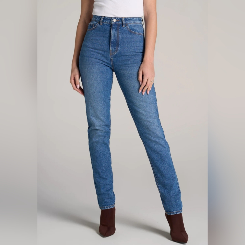 AMERICAN TALL NEW LOLA SLIM-FIT TALL HIGH WAISTED JEANS SIZE 29T BLUE